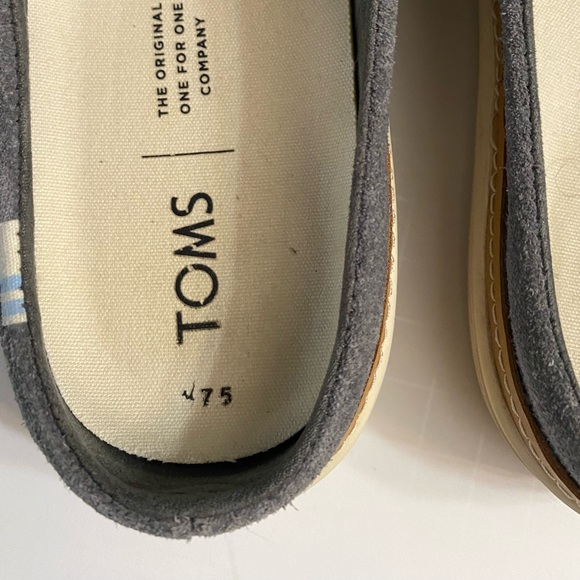 Toms Sunrise Gray Shade Suede Slip-On Slides Flats Mules Shoes Women's US 7.5 - Picture 7 of 10